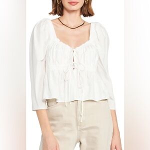 En Saison Nala Tie Front Peplum Blouse